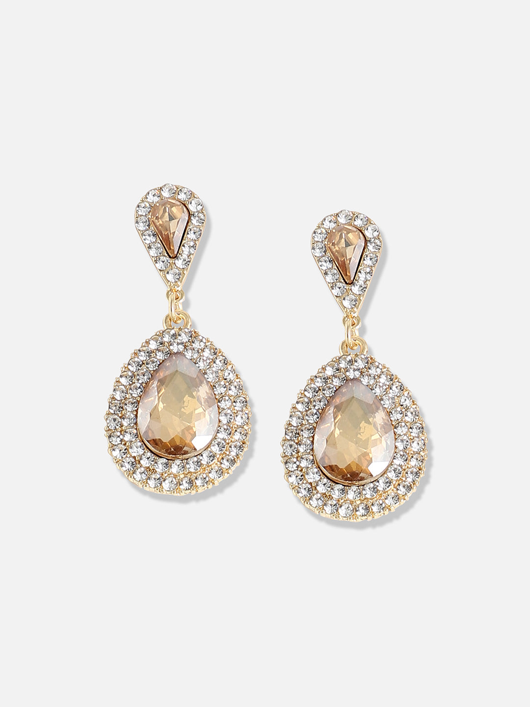 Gold Plated Designer Stone Party Drop Earring