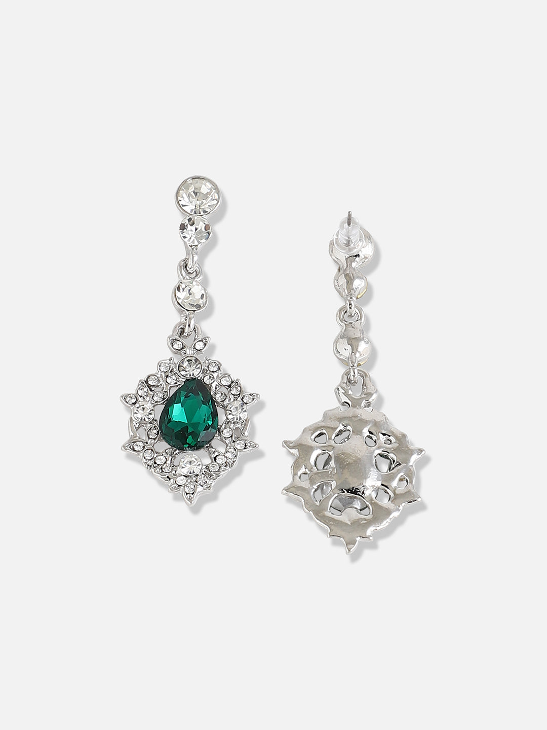 Silver Plated Designer Stone Party Drop Earring