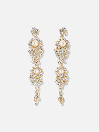 Gold Plated Designer Stone Party Drop Earring