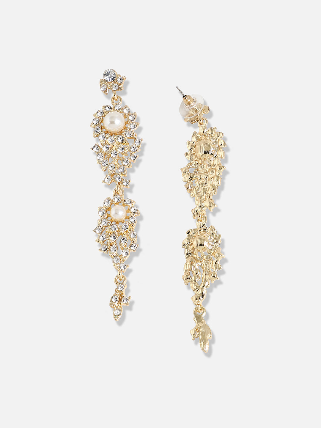 Gold Plated Designer Stone Party Drop Earring