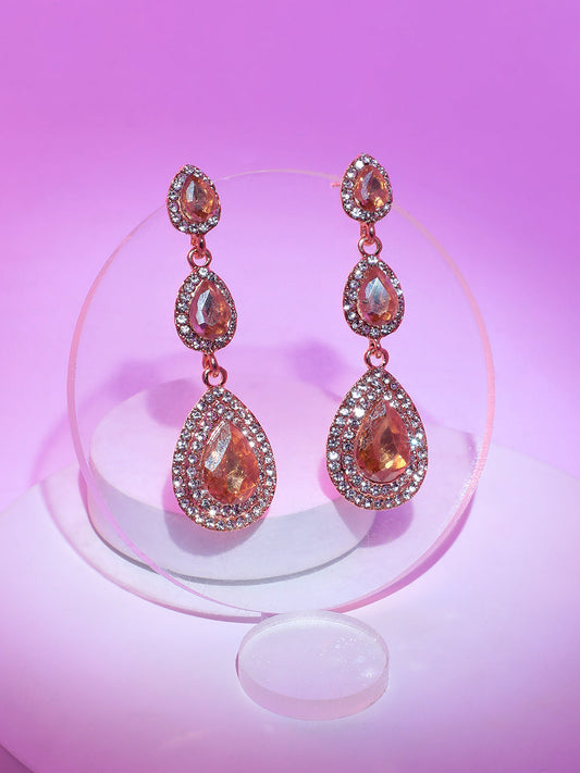 Gold Plated Designer Stone Party Drop Earring
