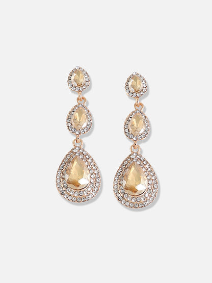 Gold Plated Designer Stone Party Drop Earring