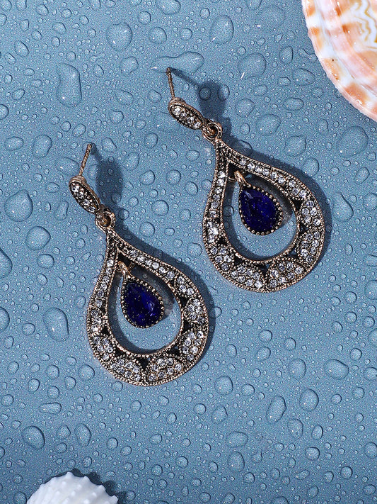 Gold Plated Designer Stone Casual Drop Earring