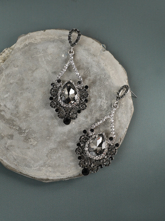 Silver Plated Designer Stone Casual Drop Earring