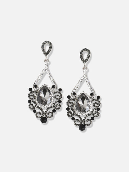 Silver Plated Designer Stone Casual Drop Earring