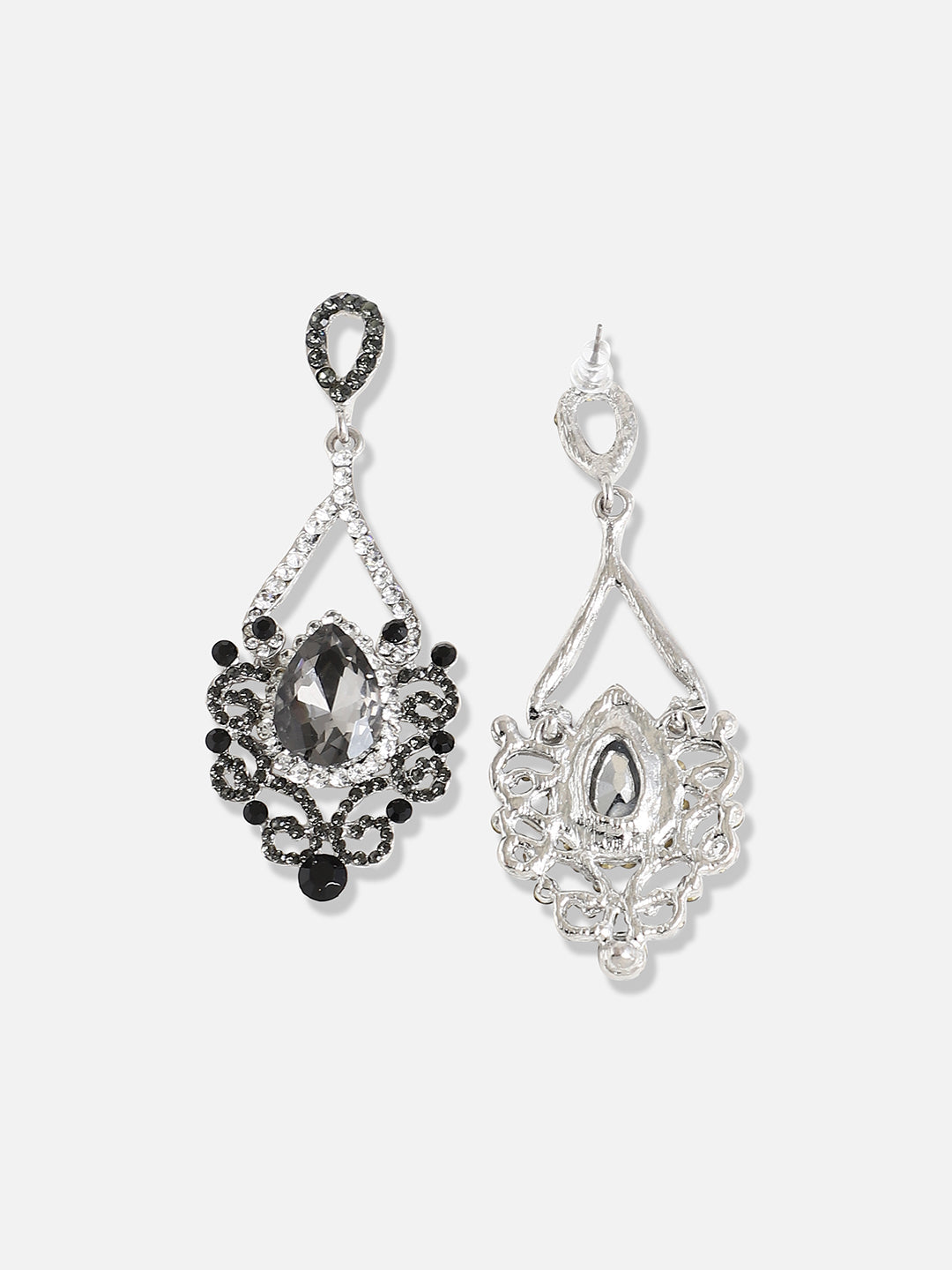 Silver Plated Designer Stone Casual Drop Earring