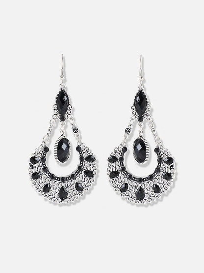 Silver Plated Designer Stone Party Drop Earring