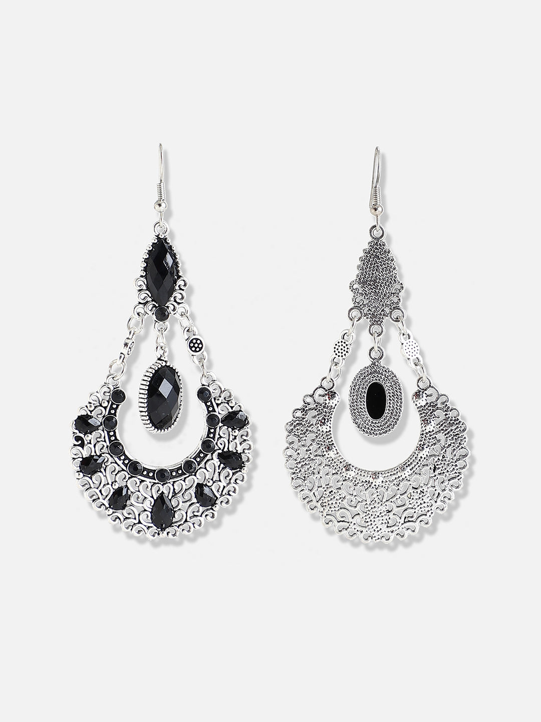Silver Plated Designer Stone Party Drop Earring