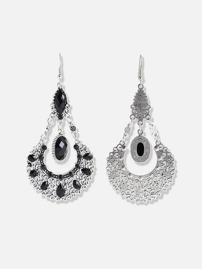 Silver Plated Designer Stone Party Drop Earring