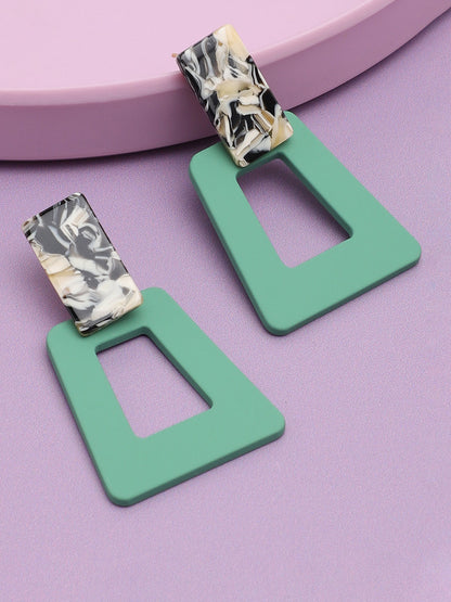 GOLD PLATED PARTY DESIGNER STONE DROP EARRING FOR WOMEN