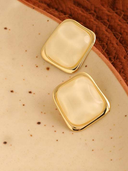 GOLD PLATED PARTY PEARLS STUD FOR WOMEN