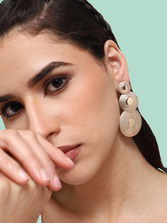 GOLD PLATED PARTY DESIGNER DROP EARRING FOR WOMEN