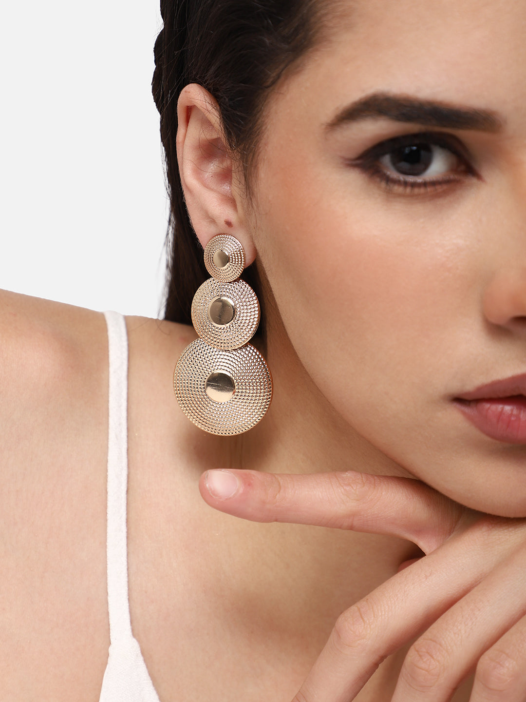 GOLD PLATED PARTY DESIGNER DROP EARRING FOR WOMEN