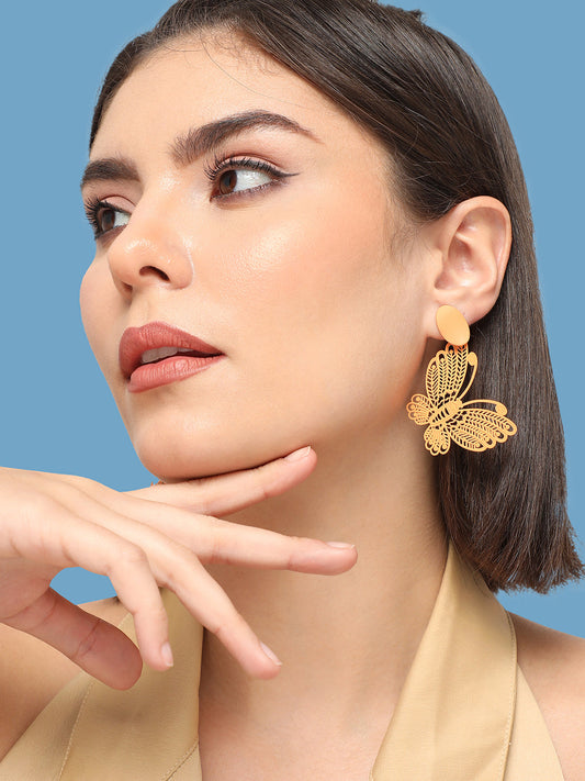 GOLD PLATED PARTY DESIGNER DROP EARRING FOR WOMEN
