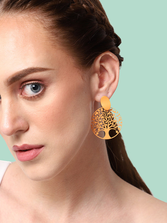 GOLD PLATED PARTY DESIGNER DROP EARRING FOR WOMEN