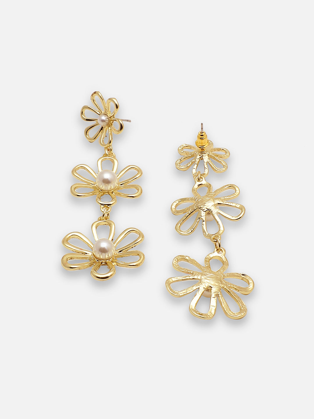 GOLD PLATED PARTY DESIGNER STONE DROP EARRING FOR WOMEN