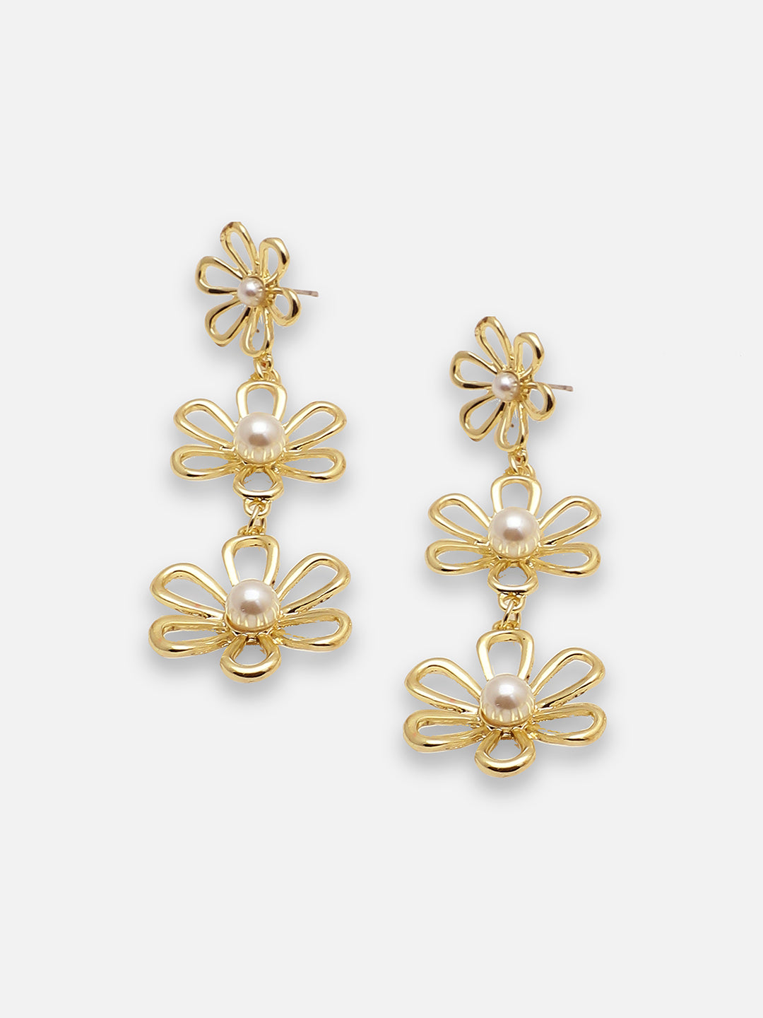 GOLD PLATED PARTY DESIGNER STONE DROP EARRING FOR WOMEN