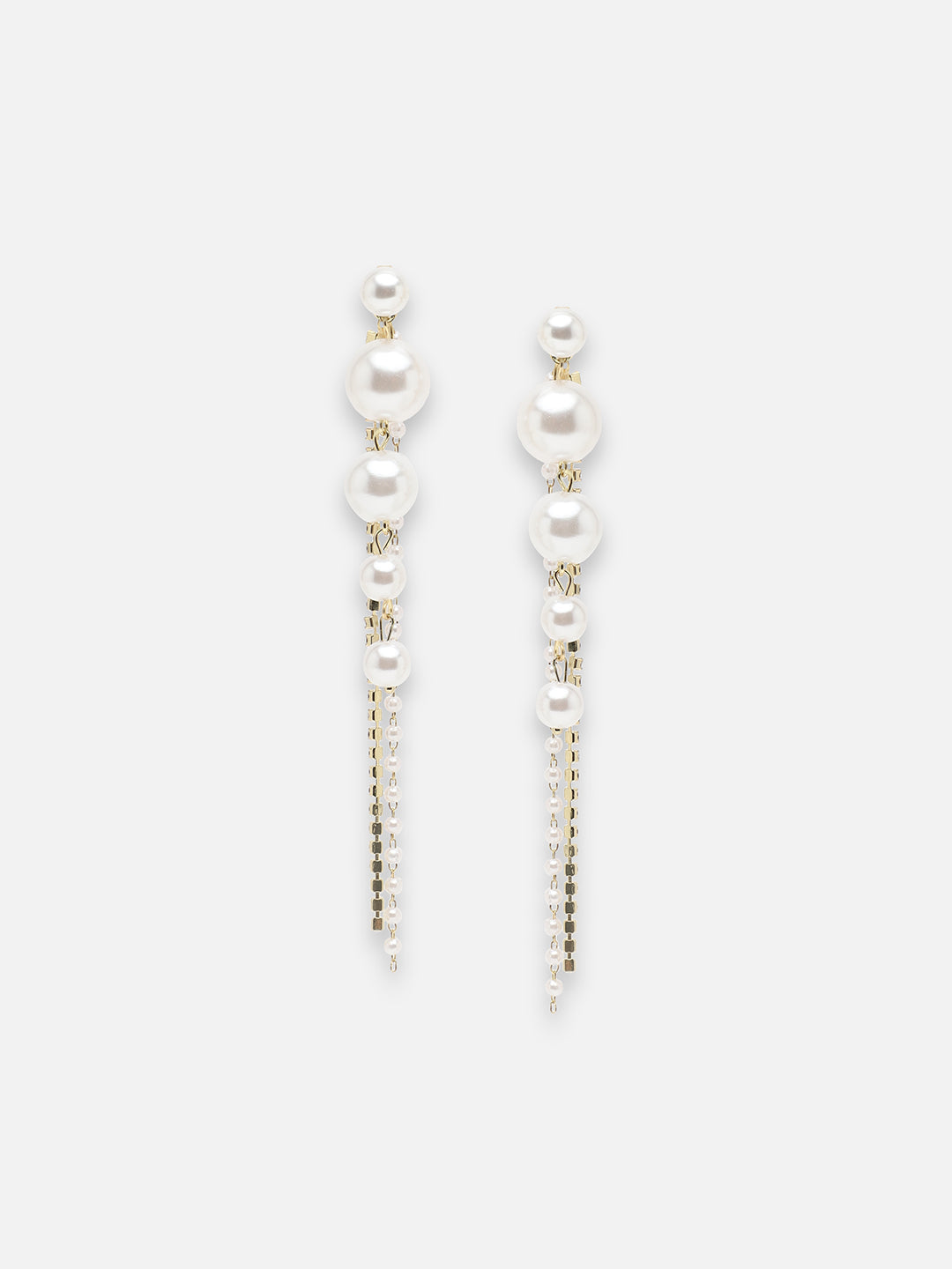 GOLD PLATED PARTY PEARLS DROP EARRING FOR WOMEN