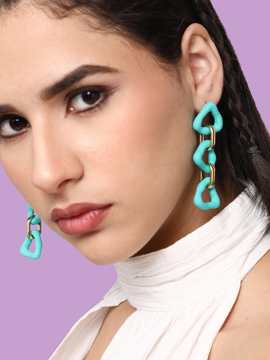 GOLD PLATED PARTY DESIGNER DROP EARRING FOR WOMEN
