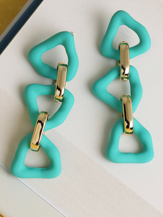 GOLD PLATED PARTY DESIGNER DROP EARRING FOR WOMEN