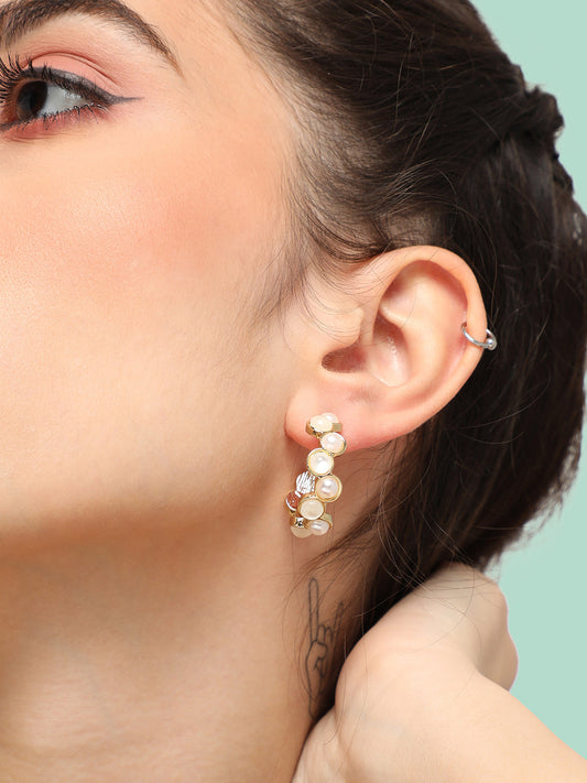 GOLD PLATED PARTY DESIGNER DROP EARRING FOR WOMEN