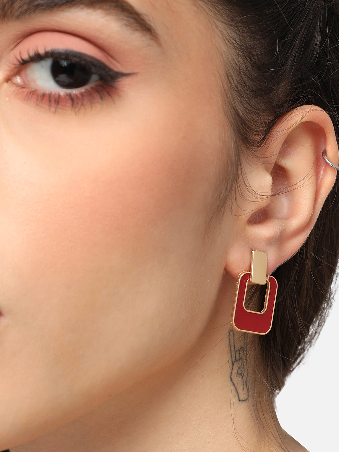 GOLD PLATED PARTY DESIGNER DROP EARRING FOR WOMEN