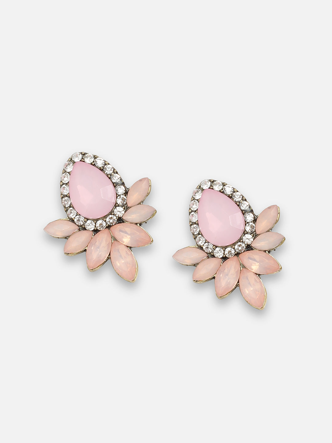 GOLD PLATED PARTY DESIGNER STONE DROP EARRING FOR WOMEN