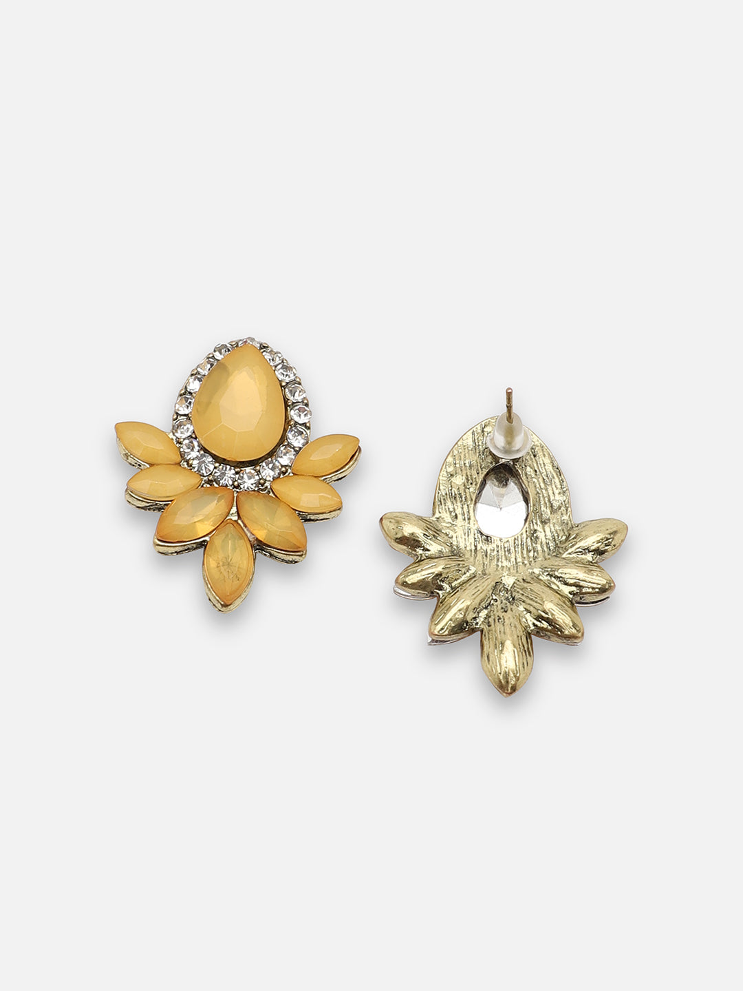 GOLD PLATED PARTY DESIGNER STONE DROP EARRING FOR WOMEN
