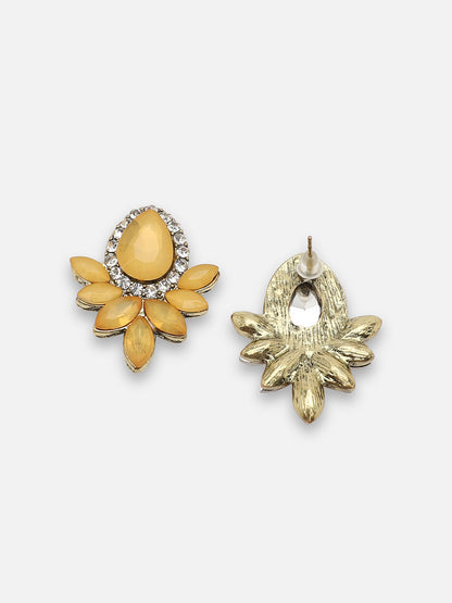 GOLD PLATED PARTY DESIGNER STONE DROP EARRING FOR WOMEN