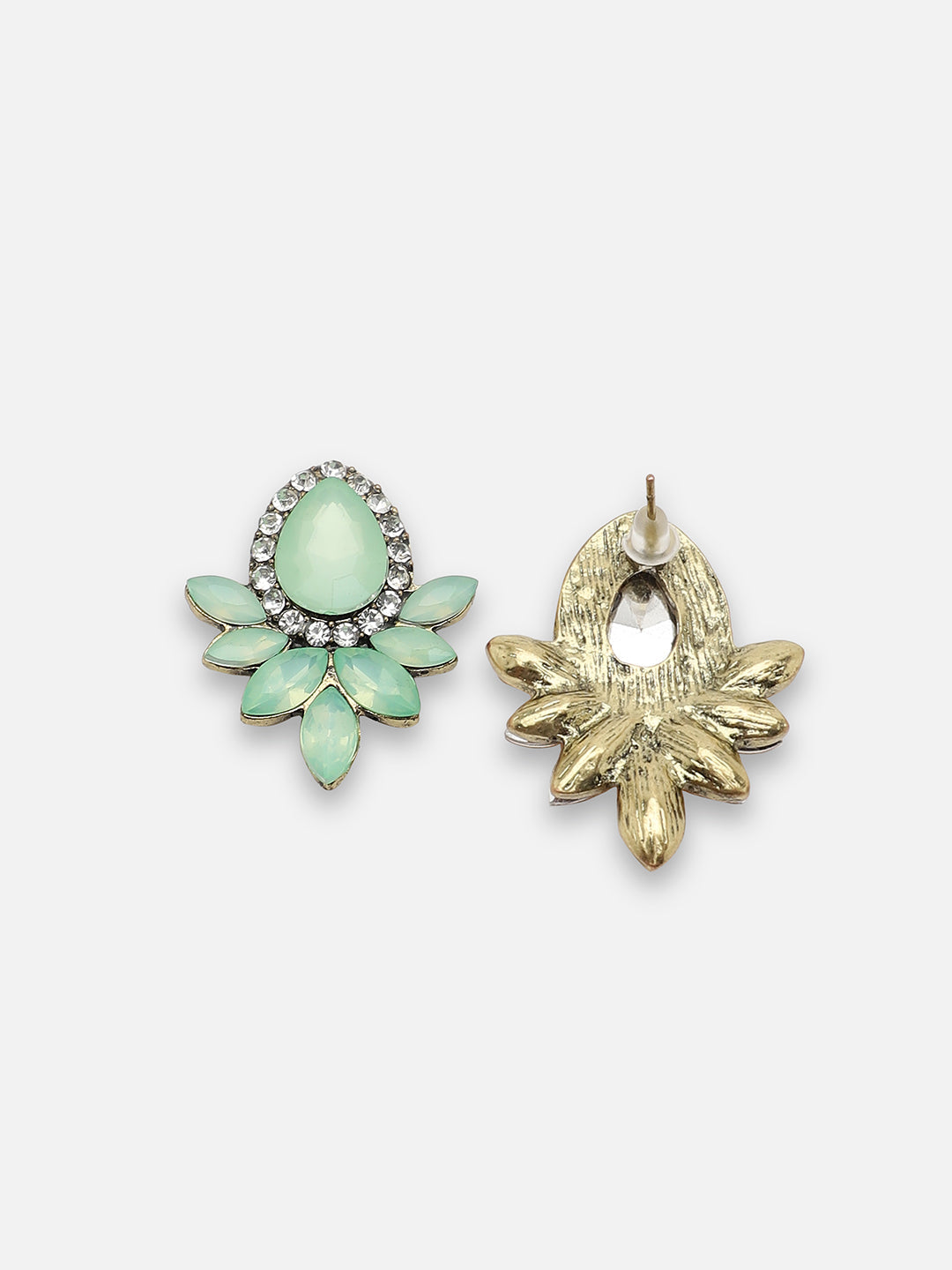 GOLD PLATED PARTY DESIGNER STONE DROP EARRING FOR WOMEN