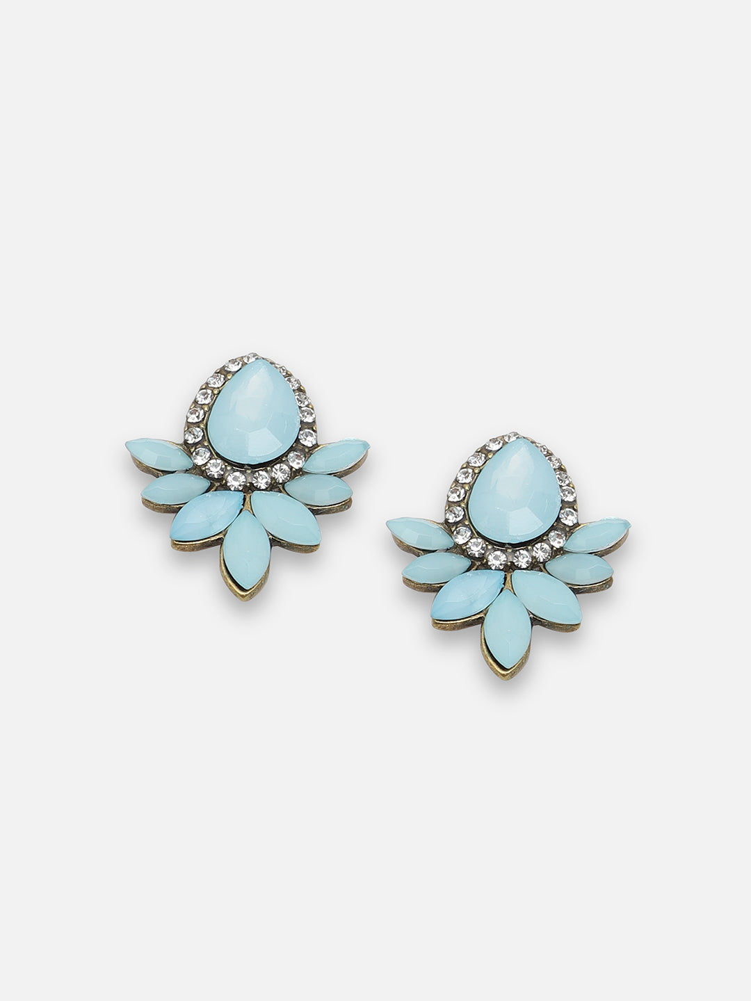 GOLD PLATED PARTY DESIGNER STONE DROP EARRING FOR WOMEN