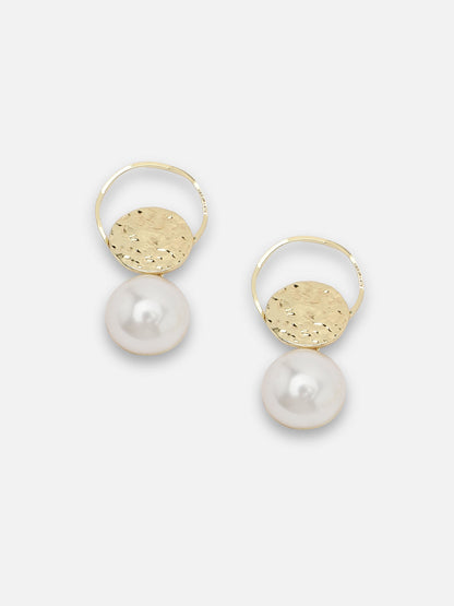 GOLD PLATED PARTY PEARLS DROP EARRING FOR WOMEN
