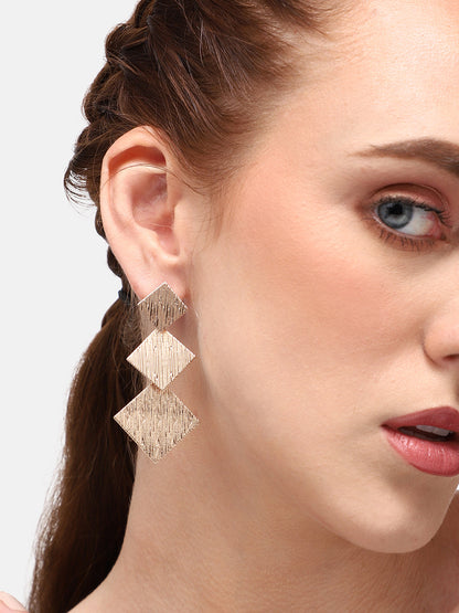 GOLD PLATED PARTY DESIGNER DROP EARRING FOR WOMEN