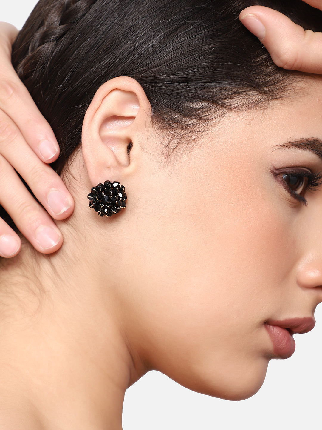 GOLD PLATED PARTY DESIGNER STONE STUD FOR WOMEN