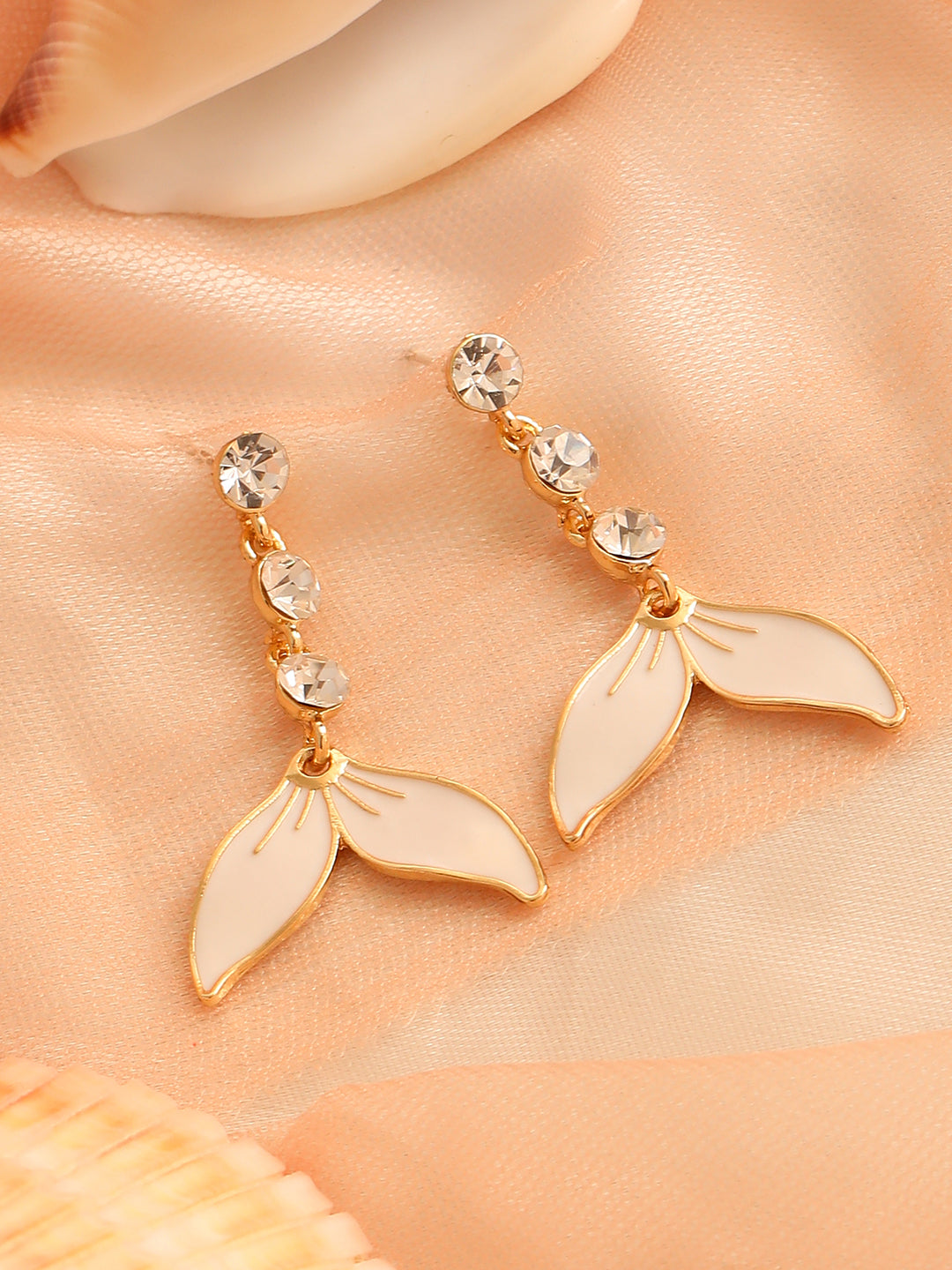 GOLD PLATED PARTY DESIGNER STONE DROP EARRING FOR WOMEN