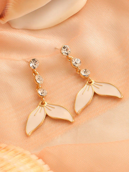 GOLD PLATED PARTY DESIGNER STONE DROP EARRING FOR WOMEN