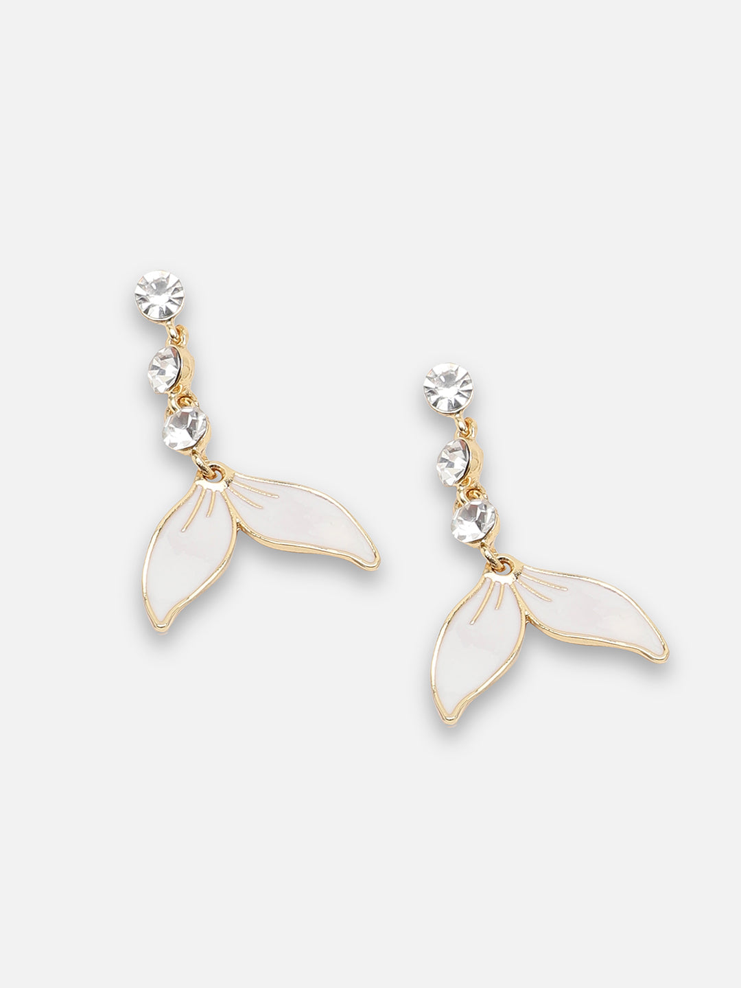 GOLD PLATED PARTY DESIGNER STONE DROP EARRING FOR WOMEN
