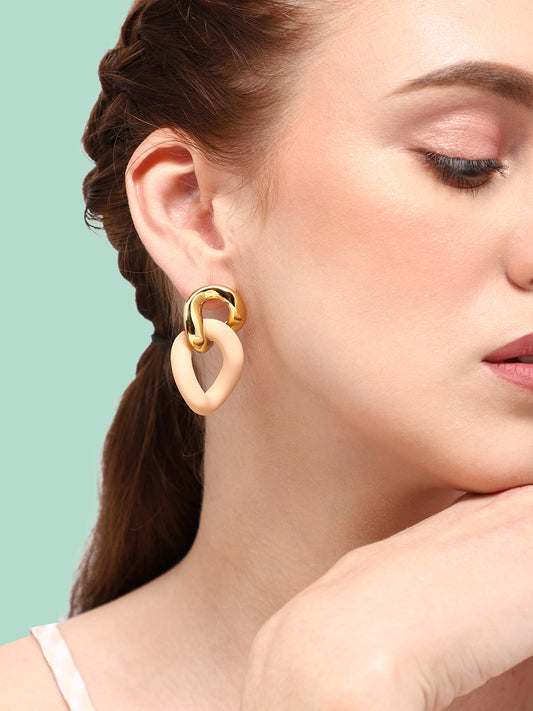 GOLD PLATED PARTY DESIGNER DROP EARRING FOR WOMEN