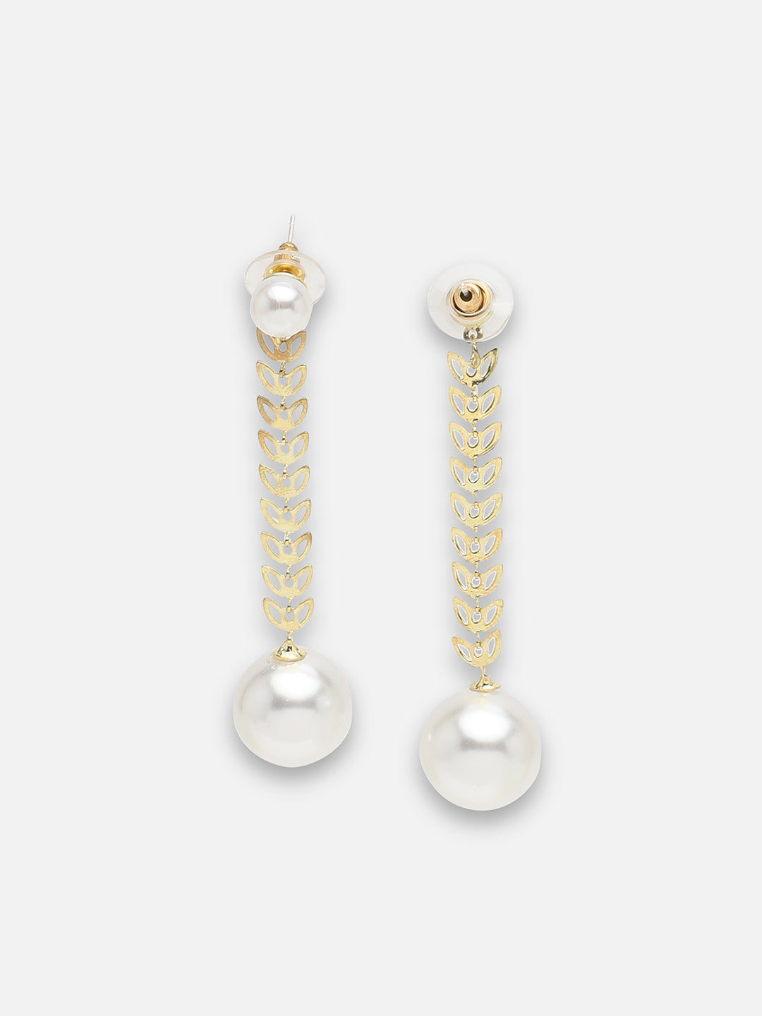 GOLD PLATED PARTY PEARLS DROP EARRING FOR WOMEN