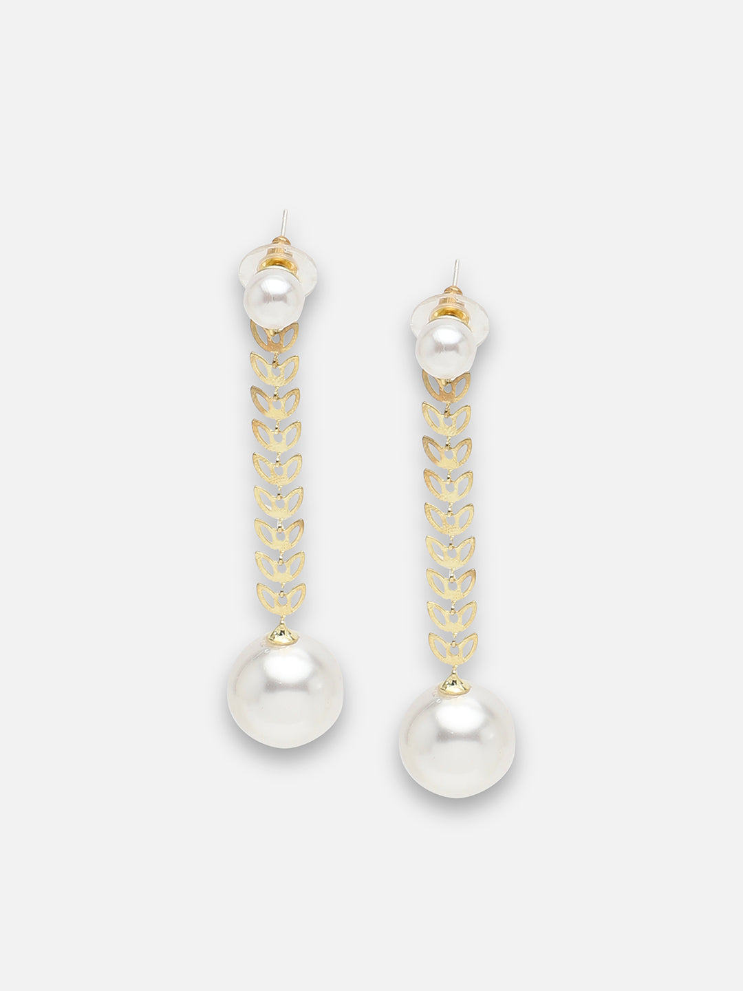 GOLD PLATED PARTY PEARLS DROP EARRING FOR WOMEN