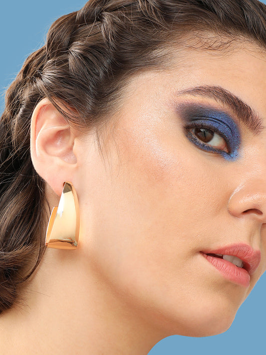 GOLD PLATED PARTY DESIGNER HOOP EARRING FOR WOMEN