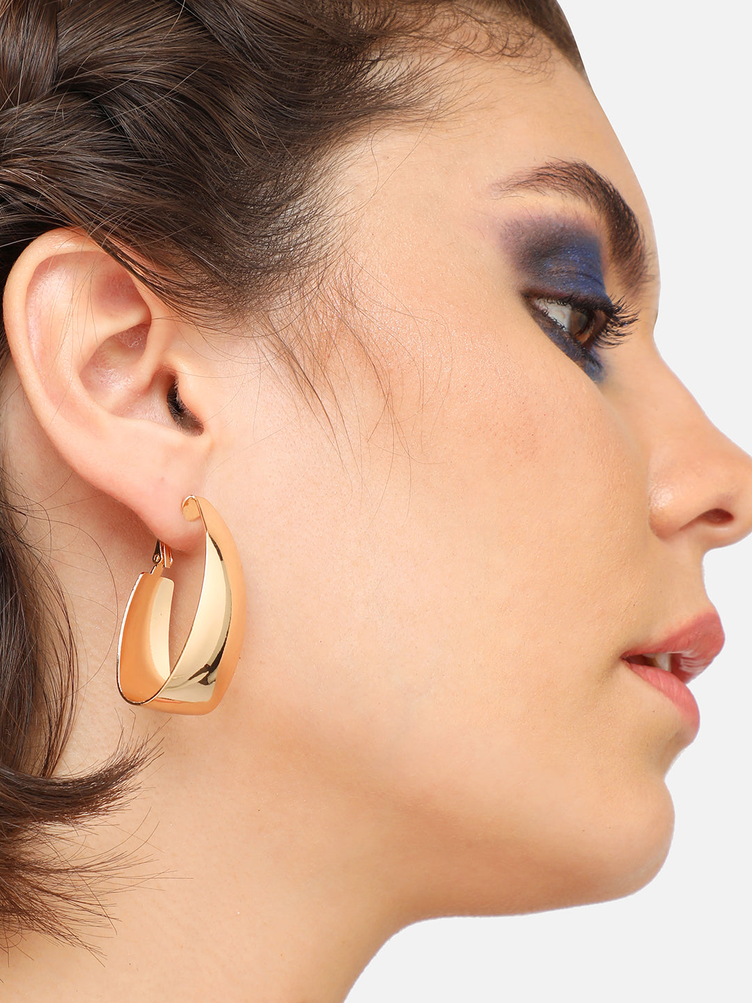 GOLD PLATED PARTY DESIGNER HOOP EARRING FOR WOMEN