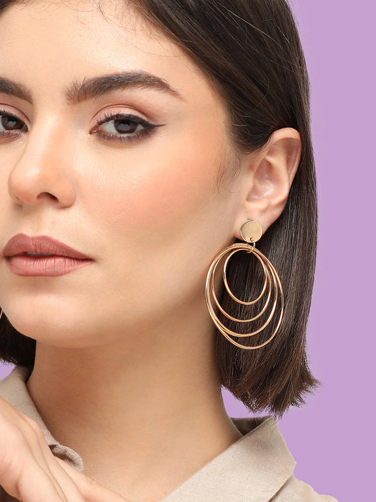 GOLD PLATED PARTY DESIGNER DROP EARRING FOR WOMEN