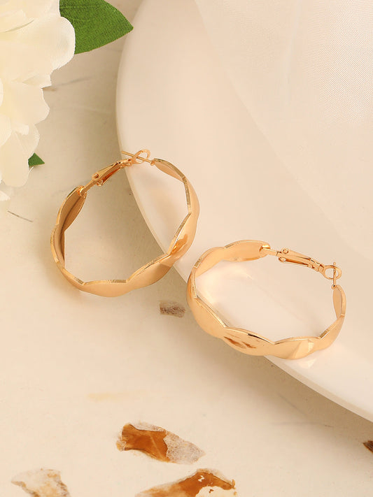 GOLD PLATED PARTY DESIGNER HOOP EARRING FOR WOMEN