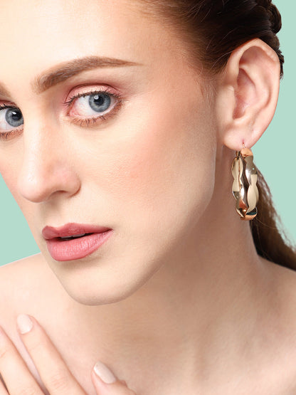 GOLD PLATED PARTY DESIGNER HOOP EARRING FOR WOMEN