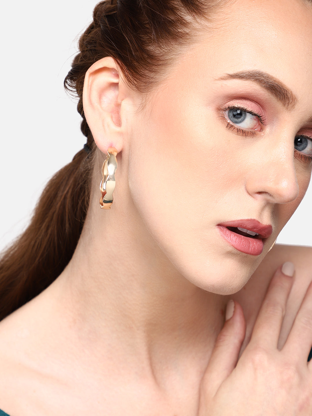 GOLD PLATED PARTY DESIGNER HOOP EARRING FOR WOMEN