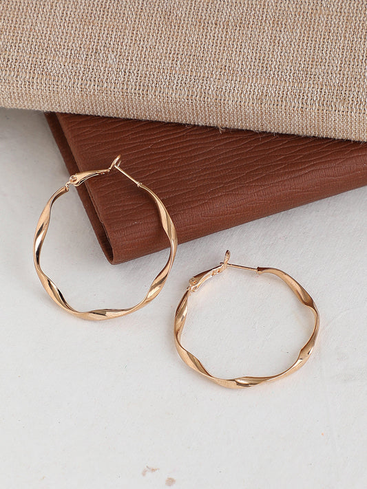 GOLD PLATED PARTY DESIGNER HOOP EARRING FOR WOMEN