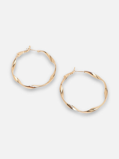 GOLD PLATED PARTY DESIGNER HOOP EARRING FOR WOMEN