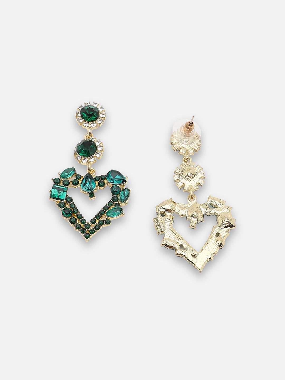 GOLD PLATED PARTY DESIGNER STONE DROP EARRING FOR WOMEN