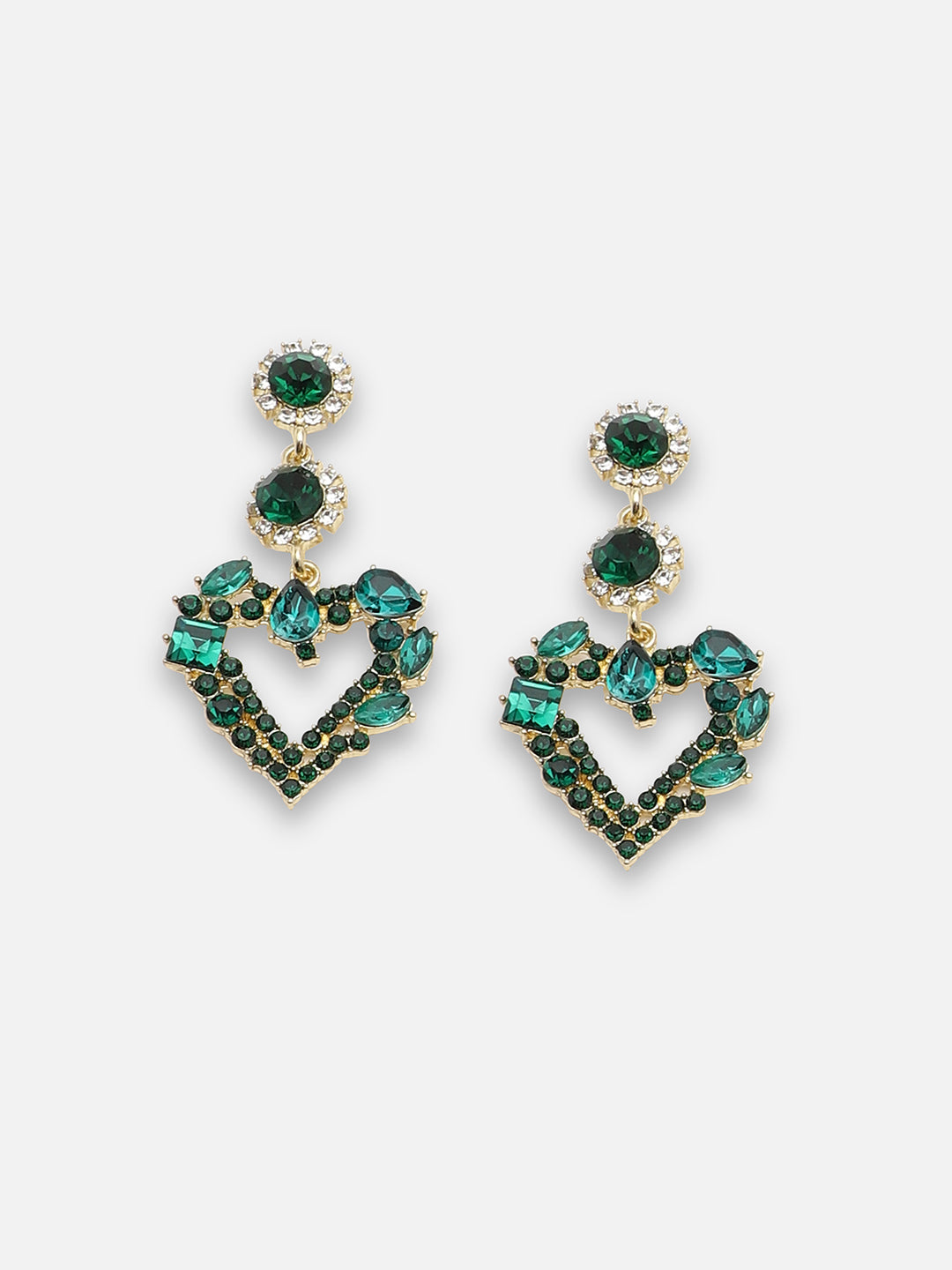 GOLD PLATED PARTY DESIGNER STONE DROP EARRING FOR WOMEN